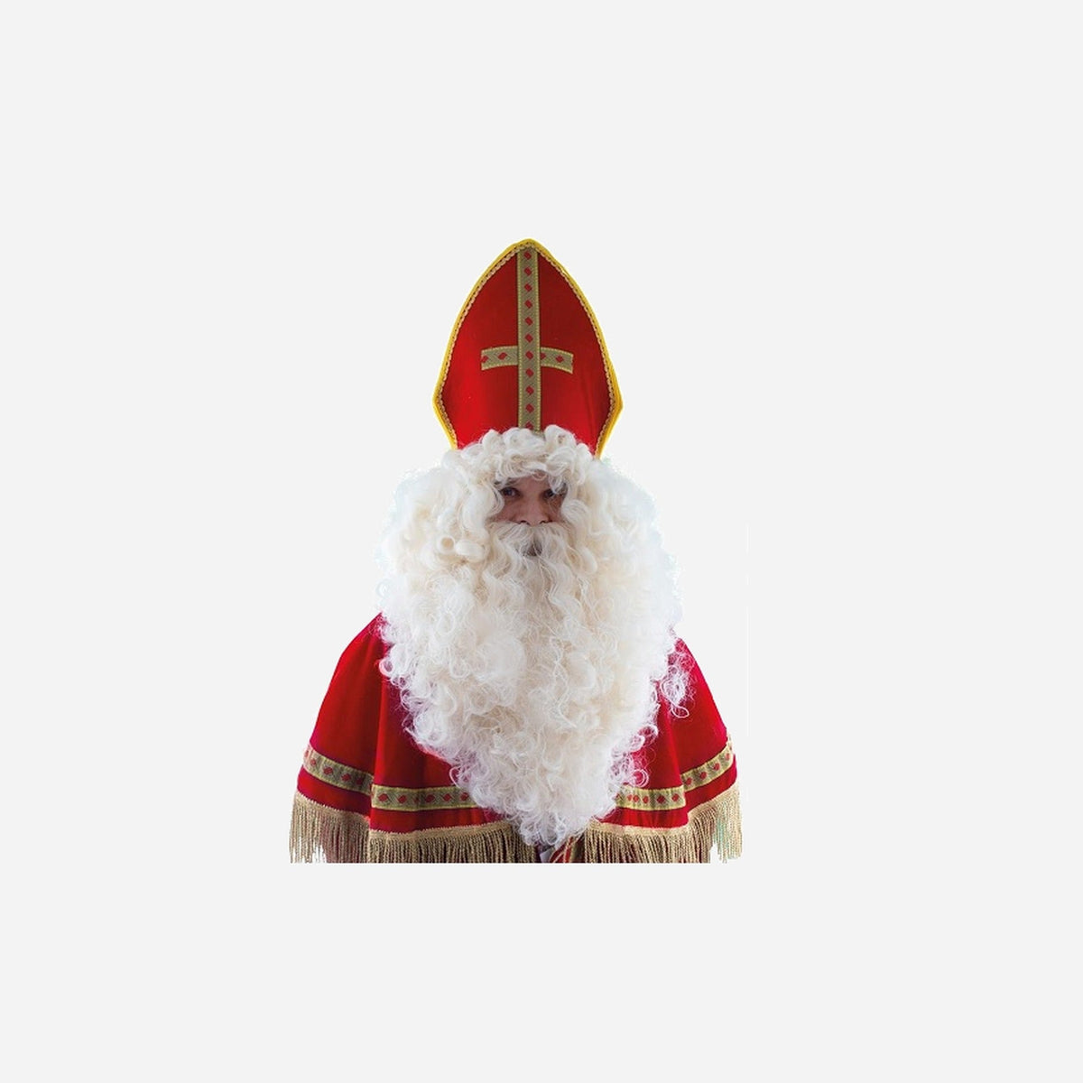 Set perruque & barbe de Saint Nicolas luxe