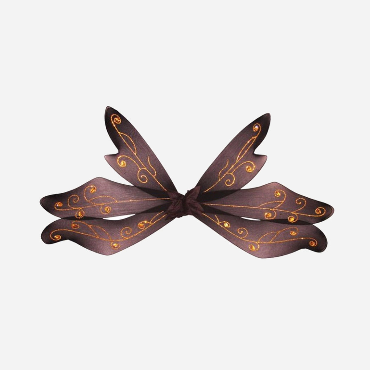 Ailes de fée maléfique noir & or 75 cm