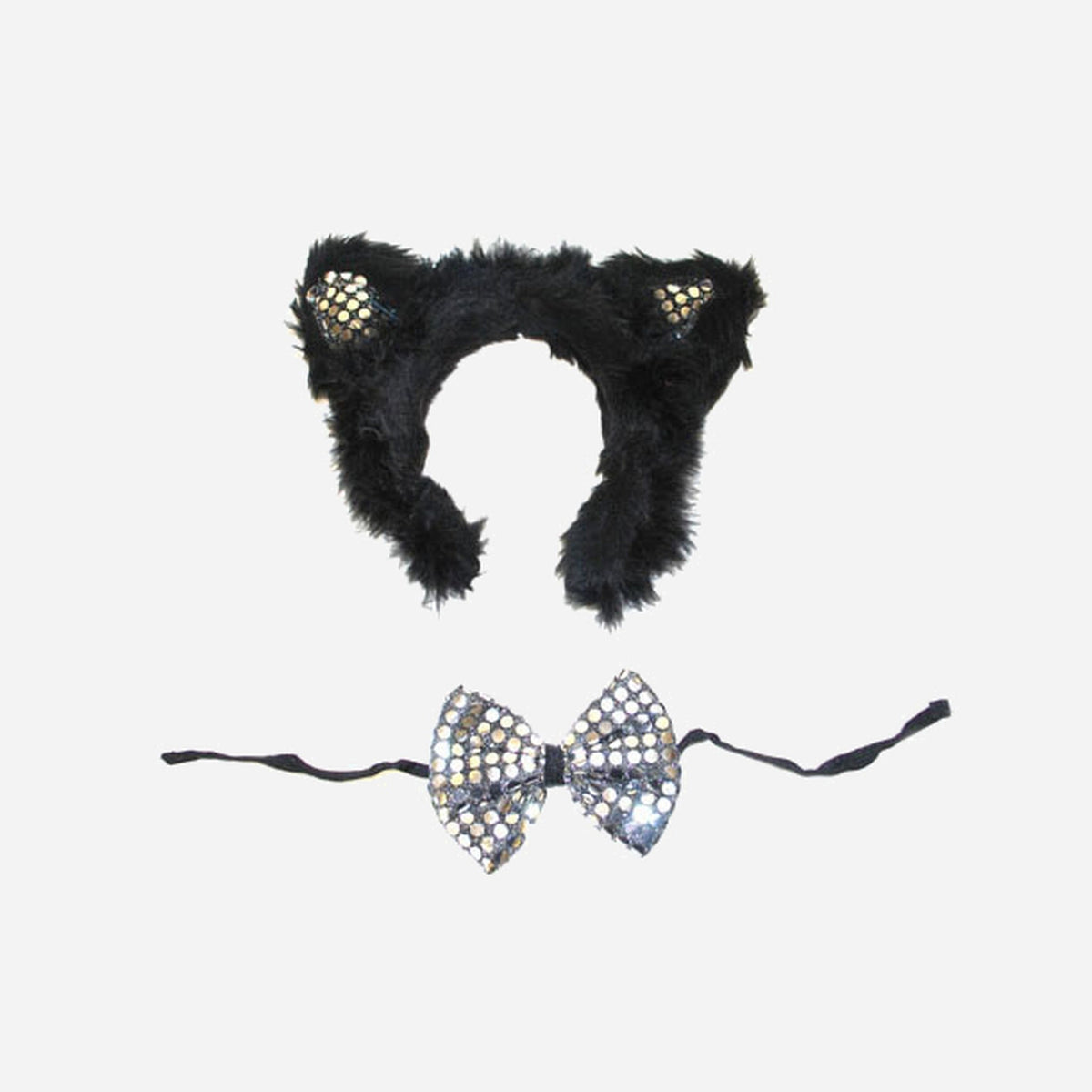 Kit de déguisement de chat noir à sequins 2 pièces