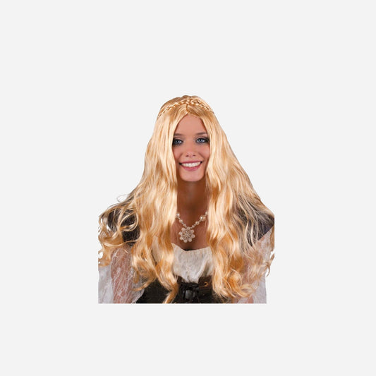Perruque cheveux longs Gwendoline blond
