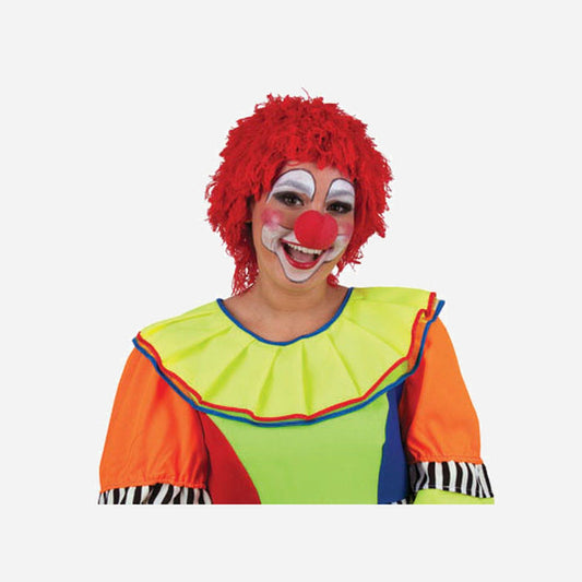 Perruque clown en laine rouge