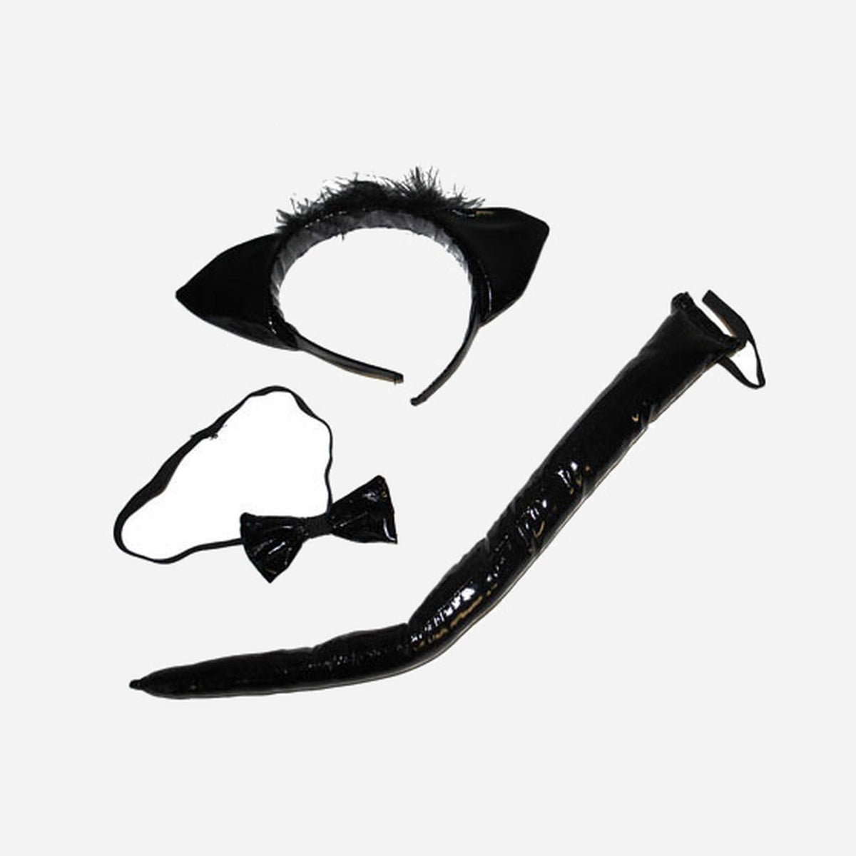 Kit de déguisement de chat noir brillant 3 pièces