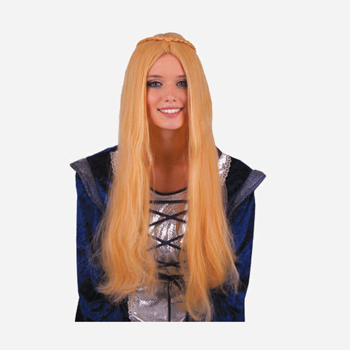 Perruque cheveux longs lisses princesse blond