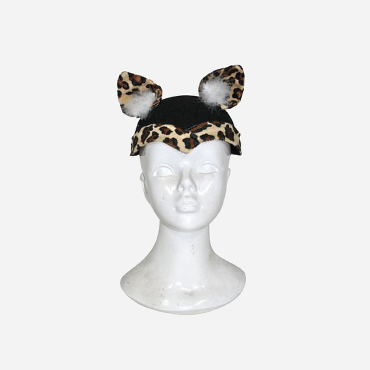 Chapeau léopard avec oreilles et fourrure