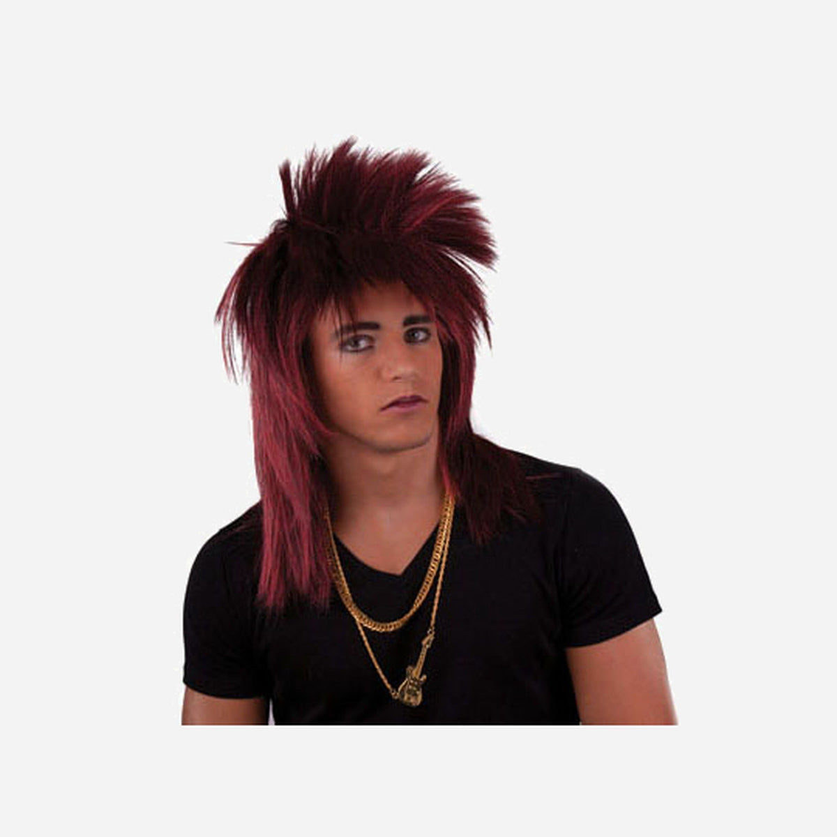 Perruque punk acajou & noir