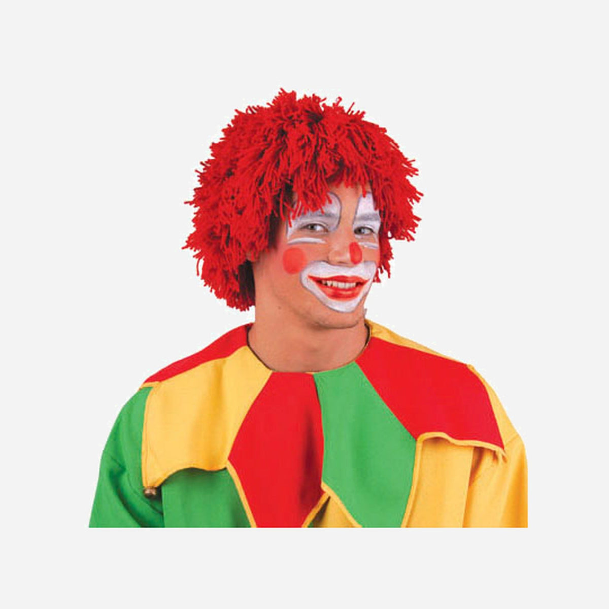 Perruque de clown en laine rouge