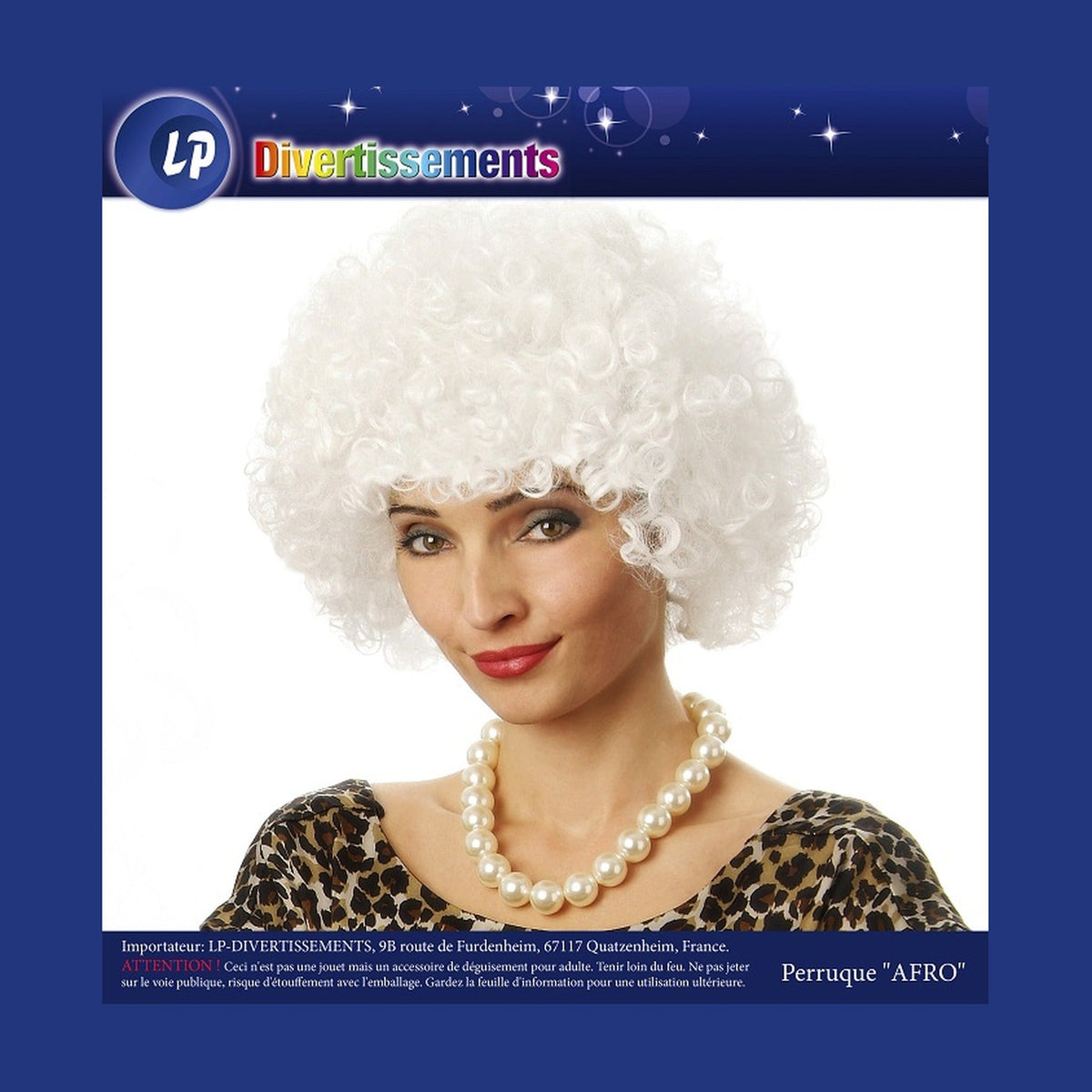 Perruque afro blanc