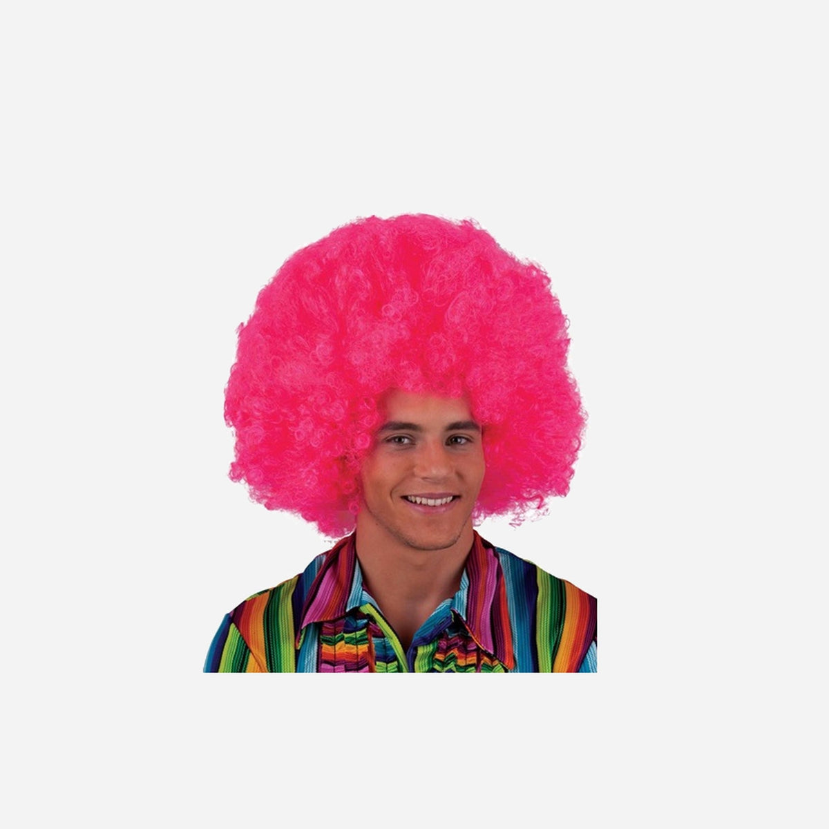 Perruque afro grande rose