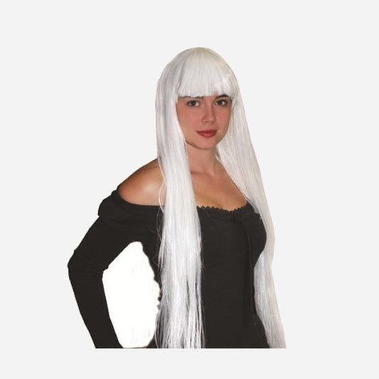 Perruque Elisa cheveux longs blanc