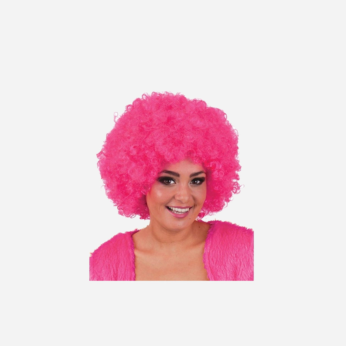 Perruque hippy afro rose pink
