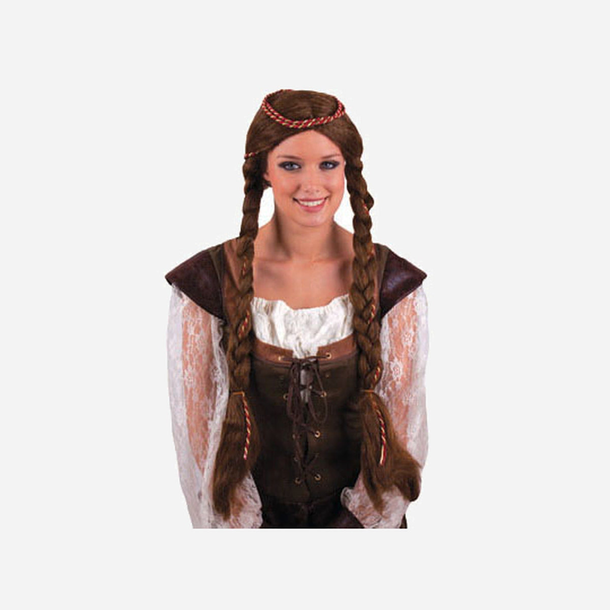 Perruque cheveux longs princesse brun