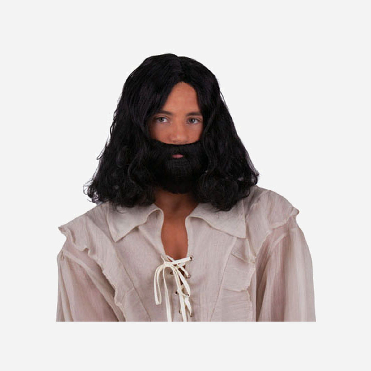 Perruque et barbe mousquetaire noir