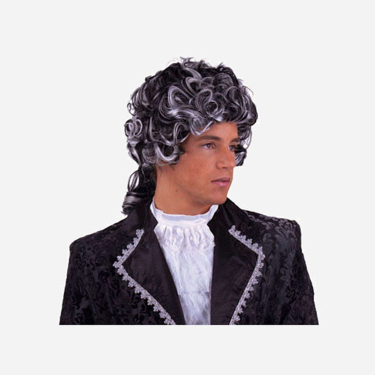 Perruque roccoco noir & gris