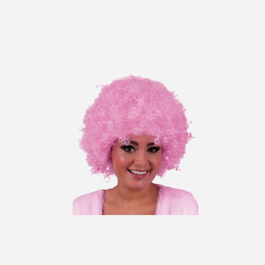 Perruque hippy afro rose clair