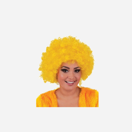 Perruque hippy afro jaune