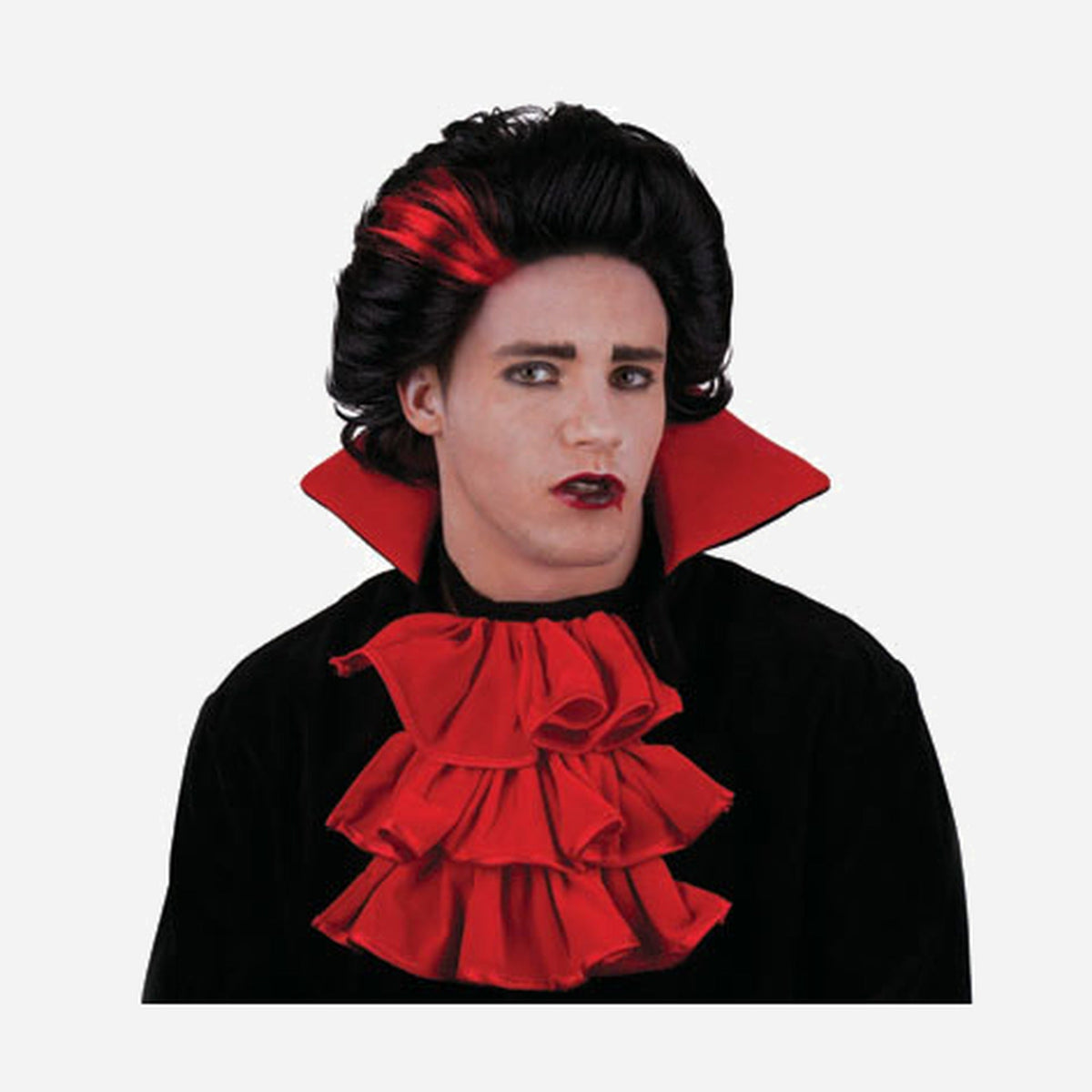 Perruque de vampire noir & rouge
