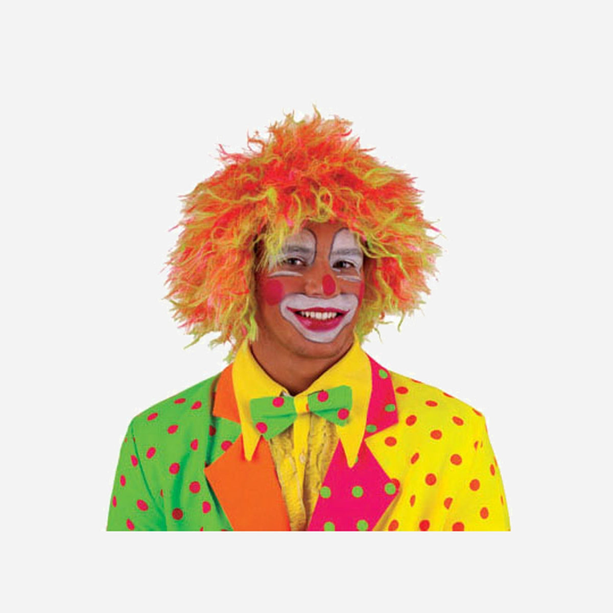 Perruque clown néon jaune & orange