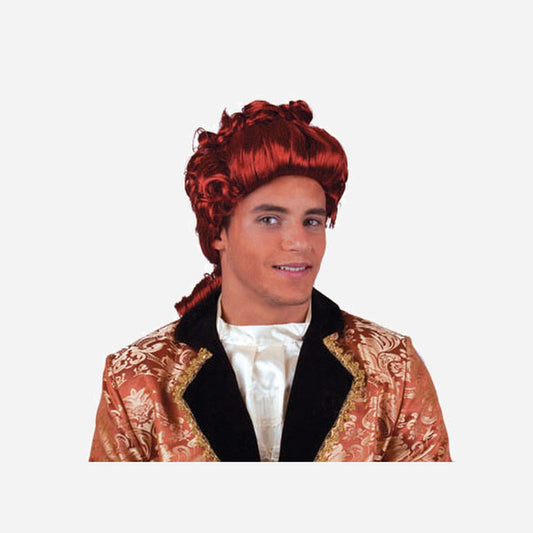 Perruque roccoco rouge
