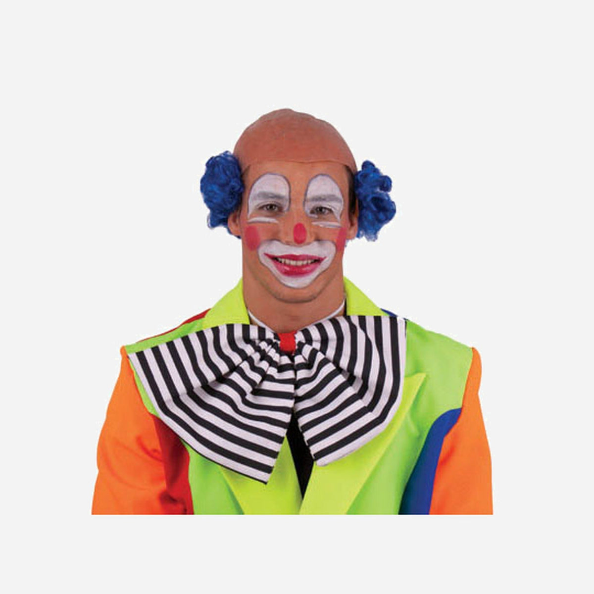 Perruque clown dégarni bleu