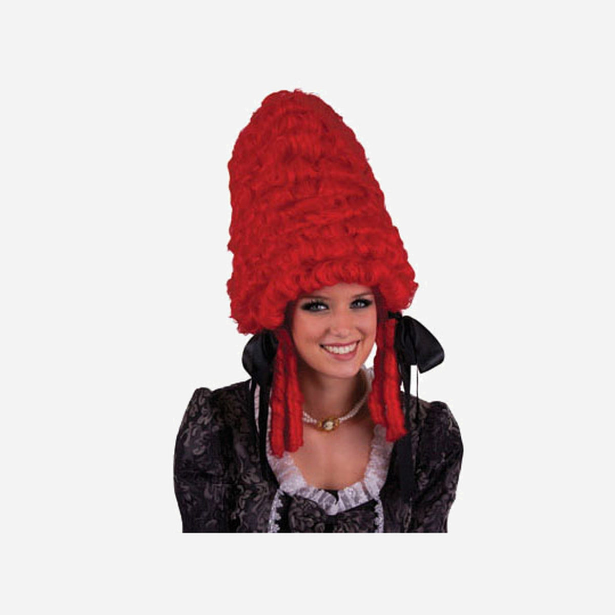 Perruque pompadour rouge