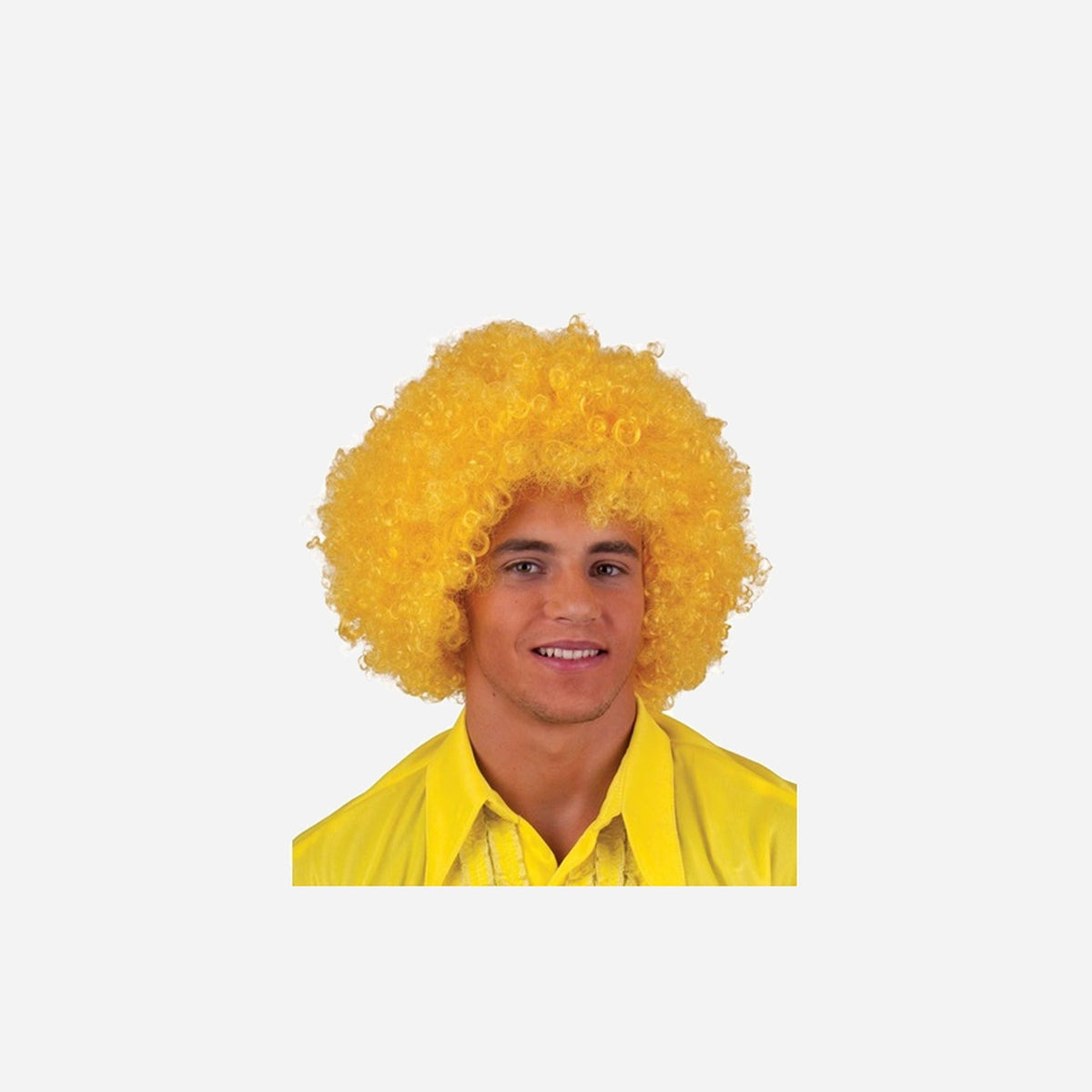 Perruque afro moyenne jaune
