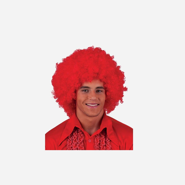 Perruque afro moyenne rouge