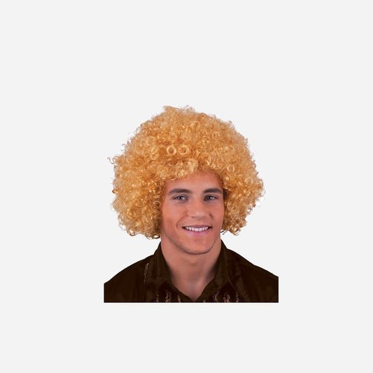 Perruque afro moyenne blonde