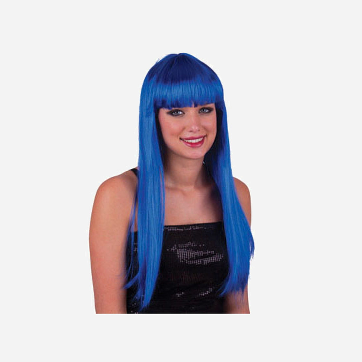 Perruque cheveux longs pretty pony bleu