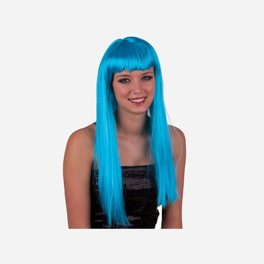 Perruque cheveux longs pretty pony turquoise