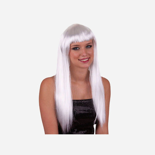 Perruque cheveux longs pretty pony blanc