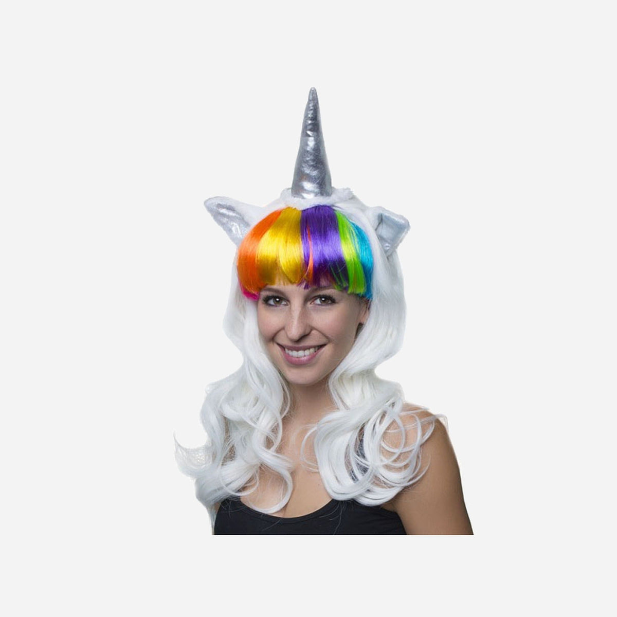 Perruque licorne avec oreilles luxe