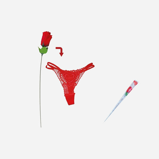 Rose avec string Panty rouge 50 cm