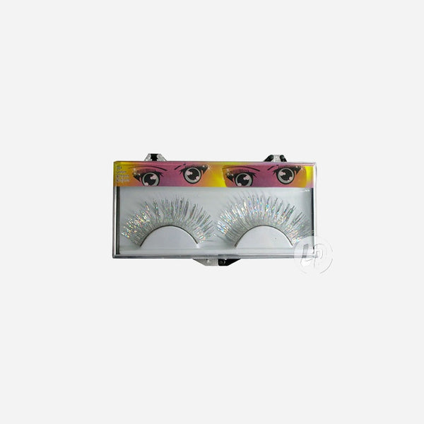 Faux cils scintillants argent 4 × 1 cm