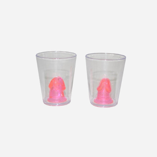 Lot de 2 verres shooters pénis/zizi 6 cm