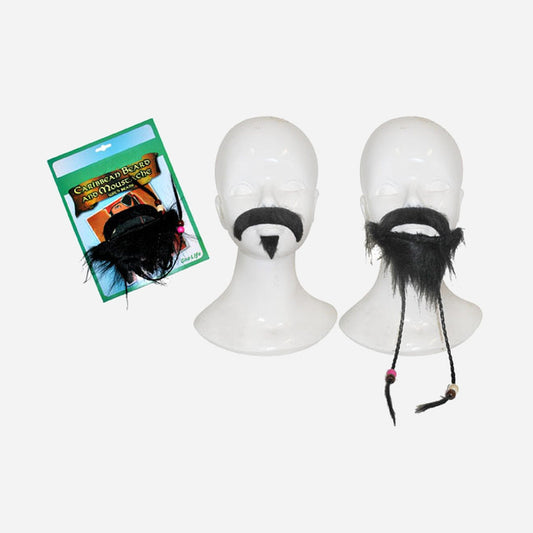 Lot de 2 fausses moustache et barbe de pirate