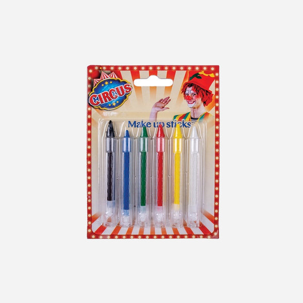 Lot de 6 crayons de maquillage 9 cm de fête