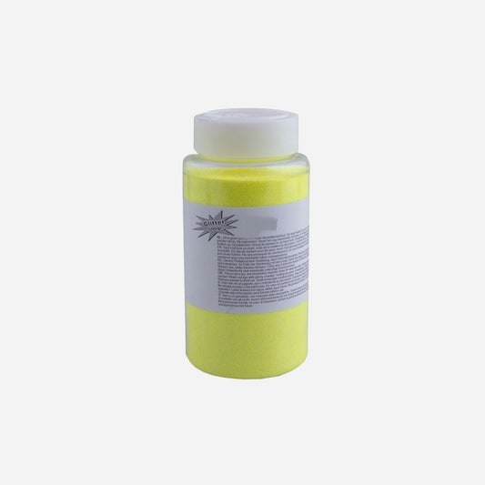 Pot de paillettes jaune néon fluo 500 g de fête