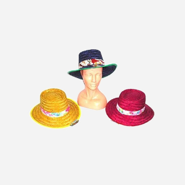 Chapeau de paille avec ruban coloré assorti adulte