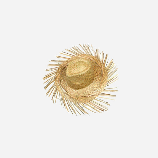 Chapeau de paille avec franges adulte