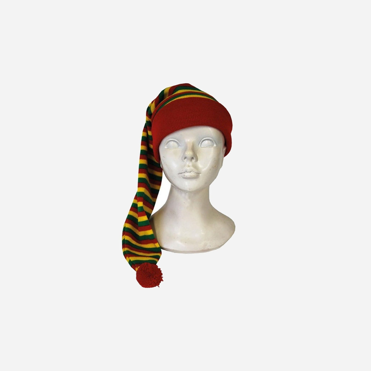 Bonnet de nuit long vert rouge jaune 50 cm