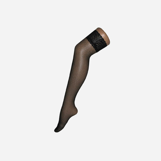 Paire de bas pour femme résille avec dentelles noir