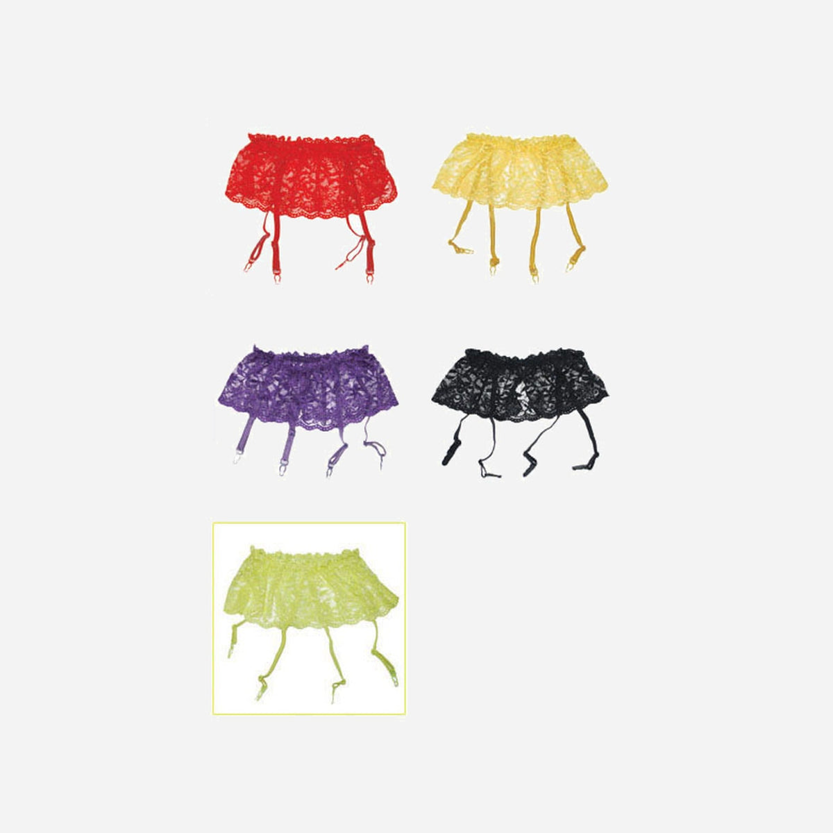 Porte-jarretelle dentelle assorti