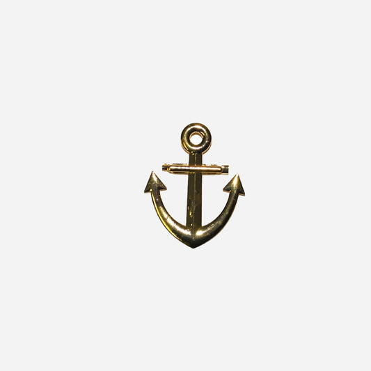 Broche ancre dorée 7 cm
