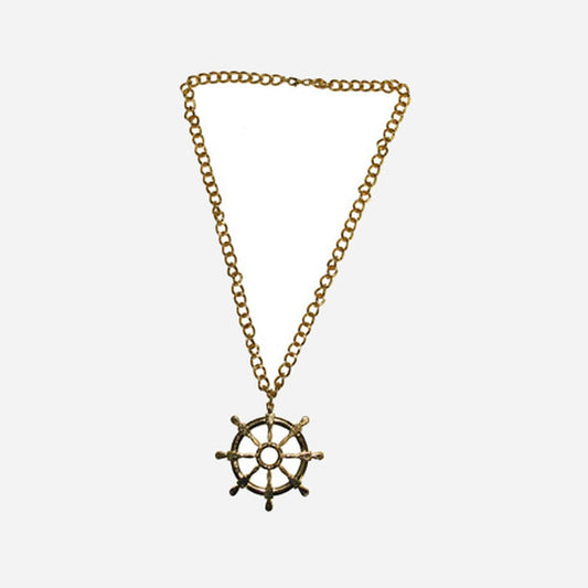 Collier métallique gouvernail or fantaisie