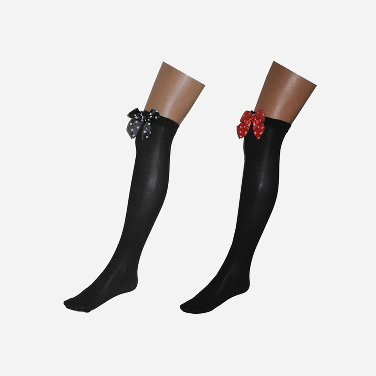 Paire de bas pour femme noeud papillon noir