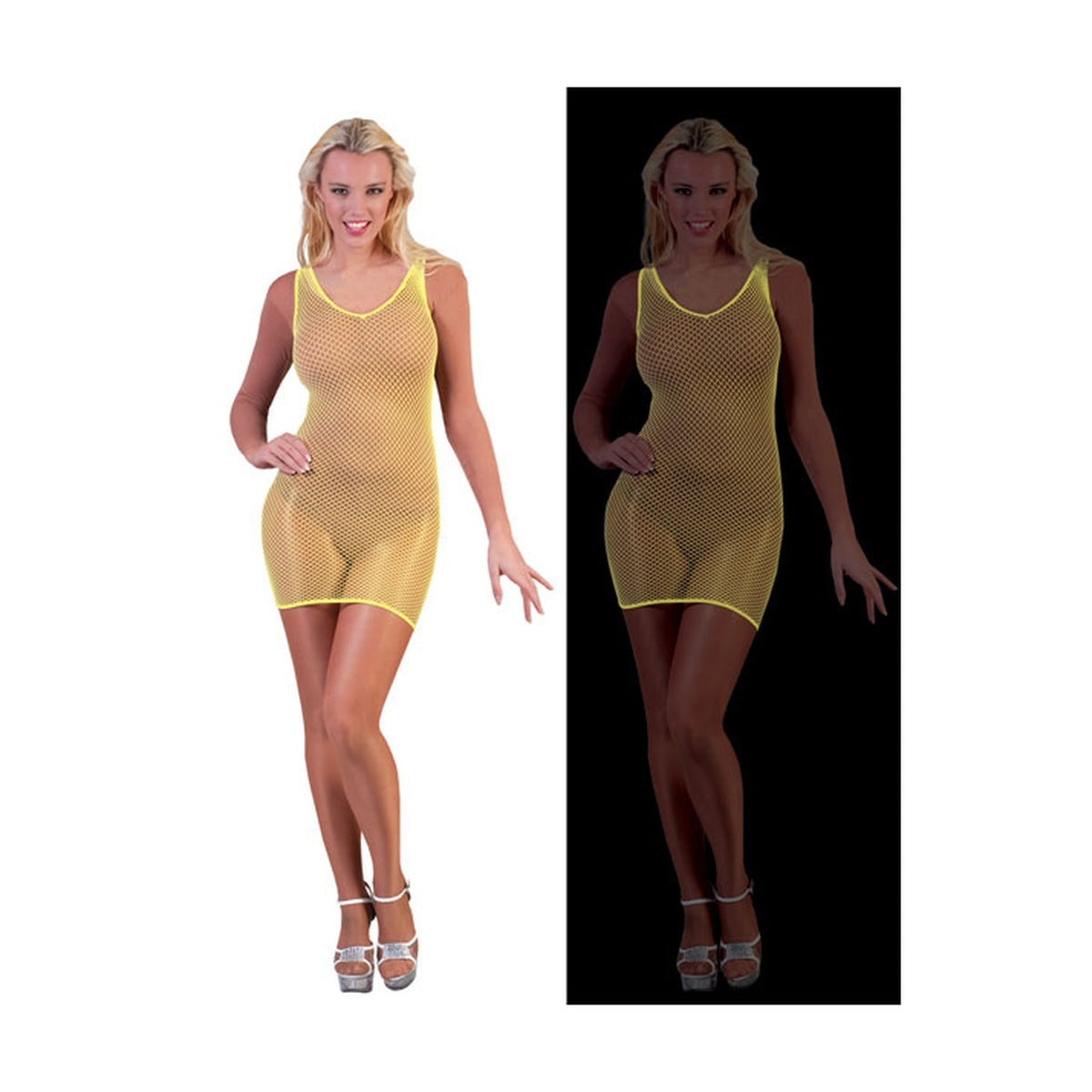 Robe filet jaune neon fluo