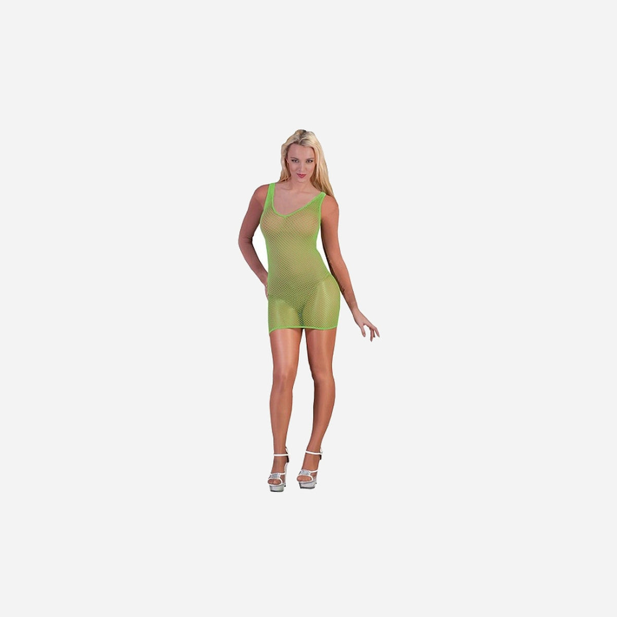 Robe filet vert neon fluo