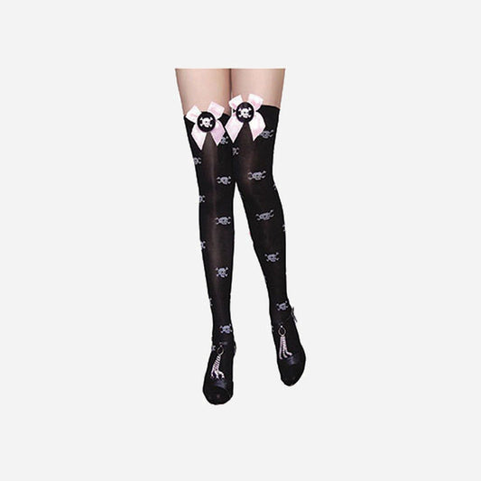 Paire de bas pirate et noeud papillon blanc