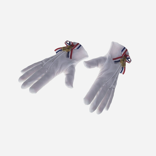 Paire de gants de marin blanc 22 cm de déguisement