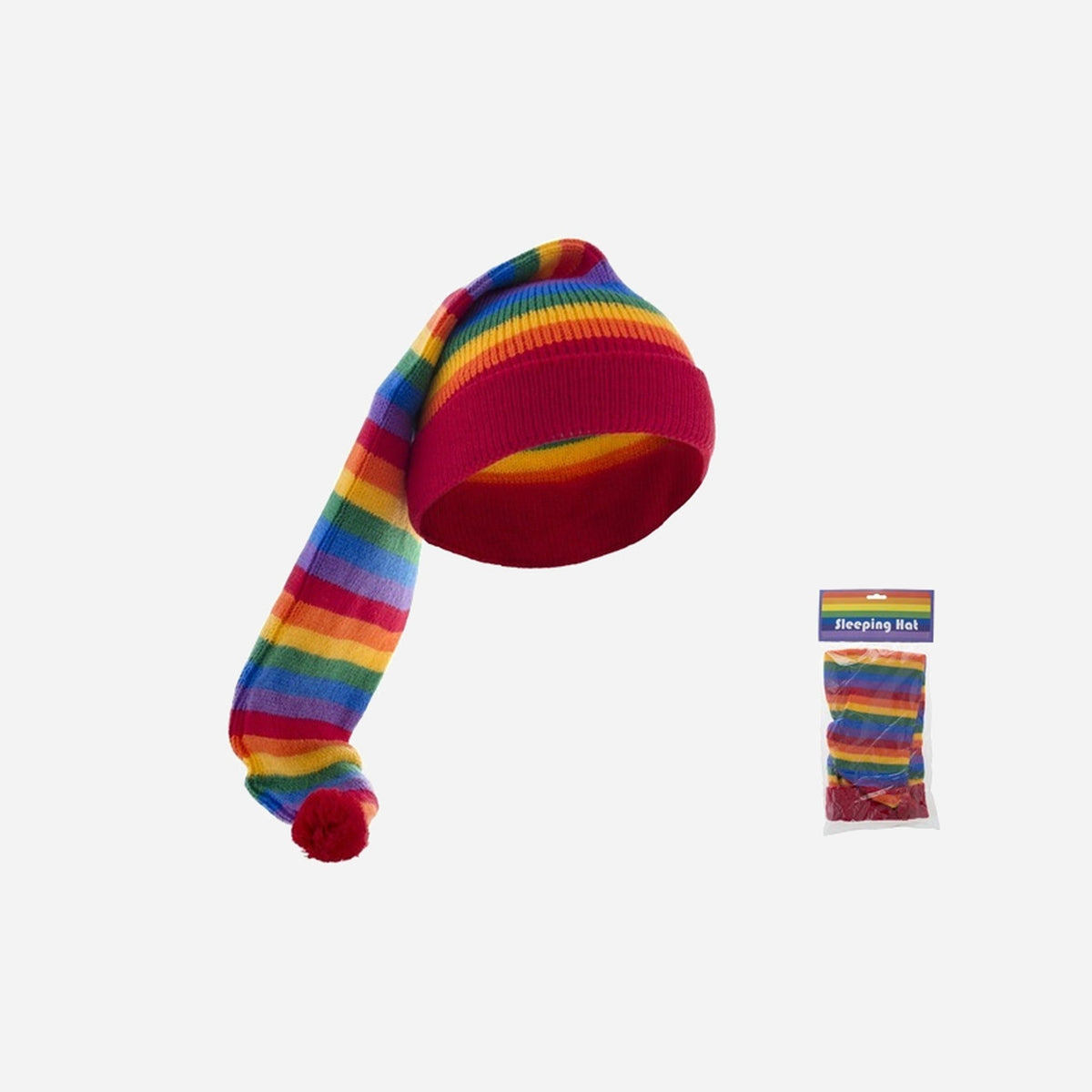 Bonnet de nuit long "rainbow" arc en ciel 55 cm